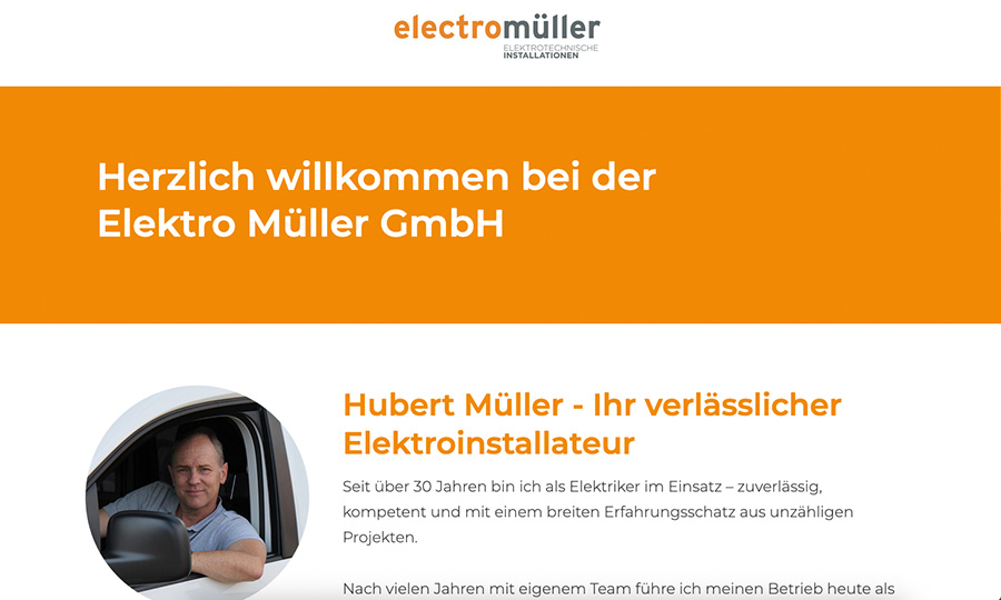 Internetauftritt Elektro Müller GmbH