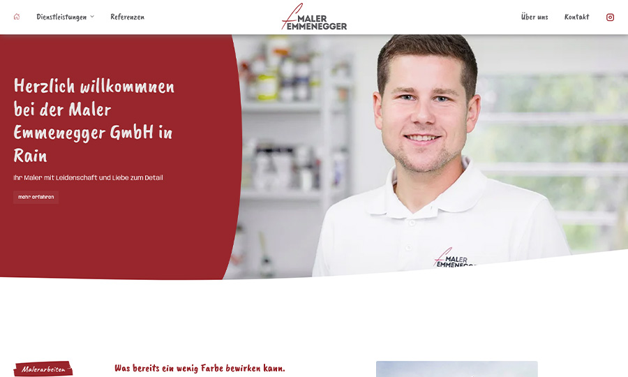 Internetauftritt Maler Emmenegger